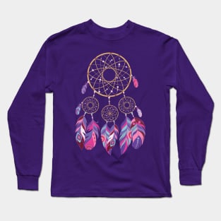 Retro Dreamcatcher Native American Feathers Long Sleeve T-Shirt